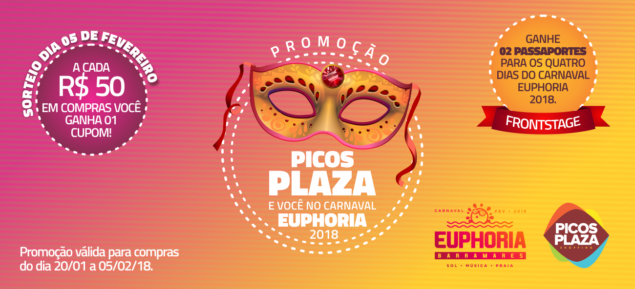 Confira o Regulamento da campanha Picos Plaza e você no Carnaval Euphoria