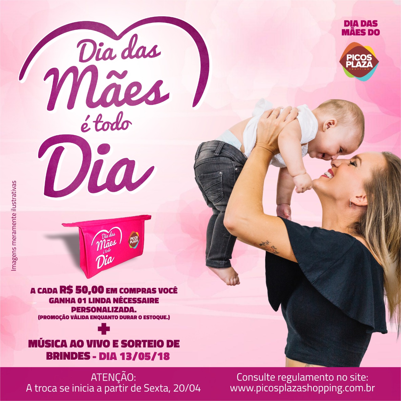 Dia das Mães é todo dia: No Picos Plaza Shopping, a cada R$ 50,00 em compras você ganha uma linda nécessaire