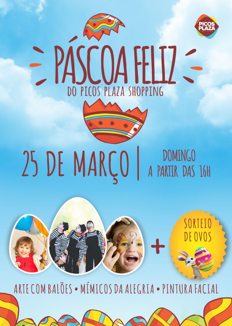 Leve a criançada para a Páscoa Feliz do Picos Plaza Shopping