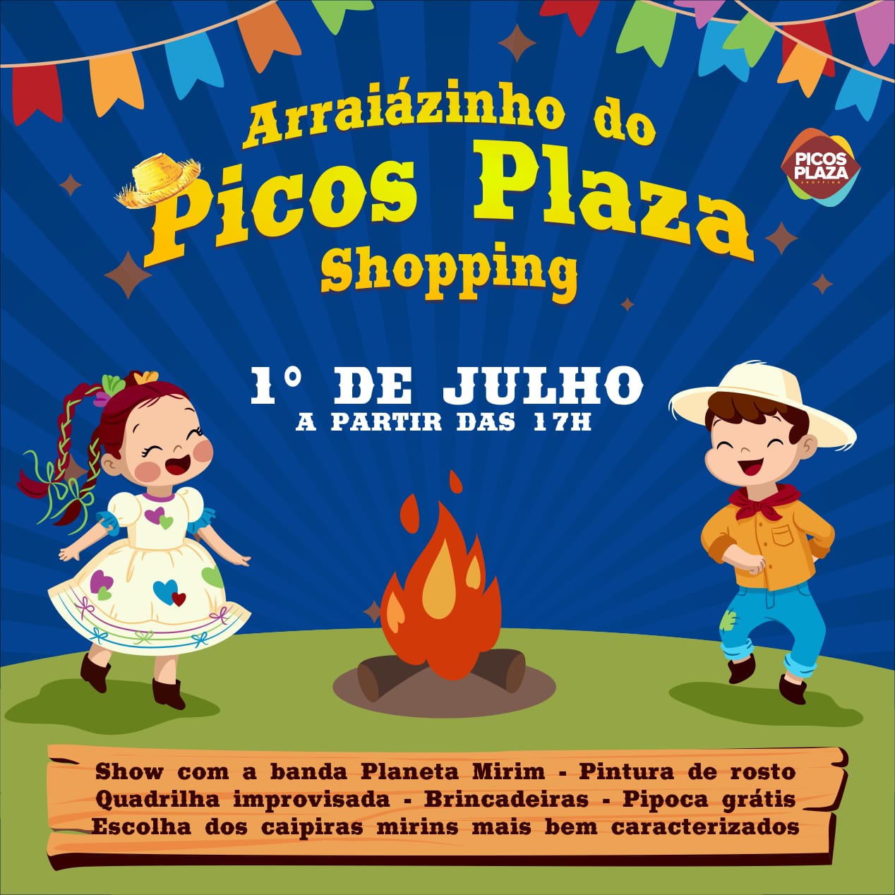 Prepara o vestido rodado e o chapéu de palha que o “Arraiázinho do Picos Plaza Shopping” vai começar