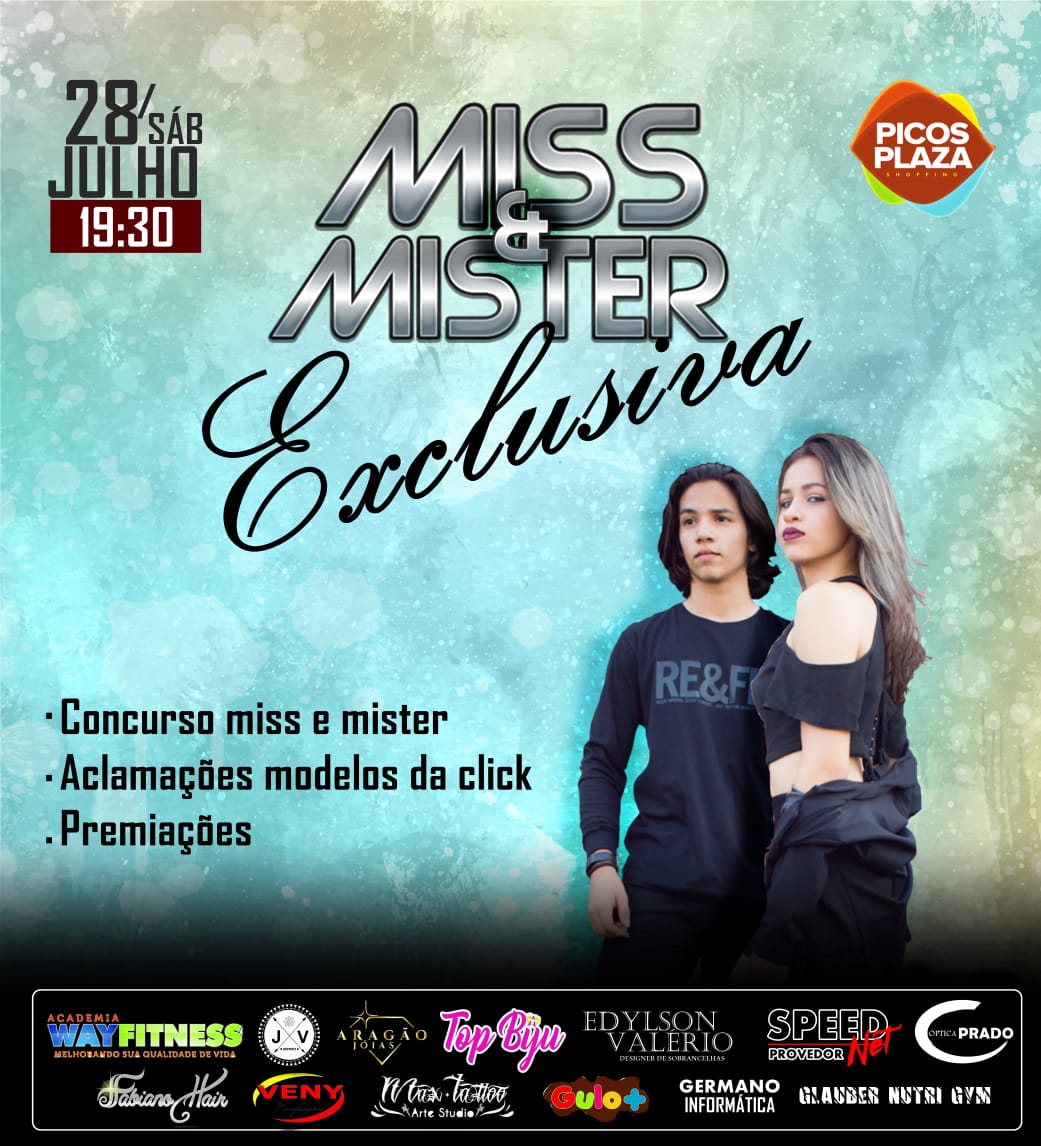 Escolha de Miss e Mister Exclusiva acontece neste sábado no Picos Plaza Shopping