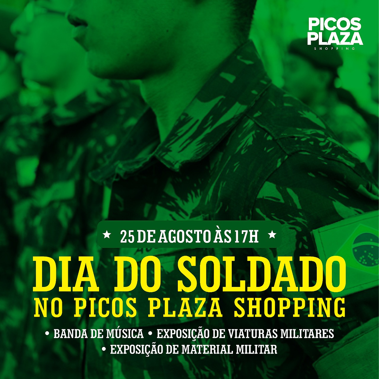 Picos Plaza Shopping comemora Dia do Soldado com 3º BEC e PM